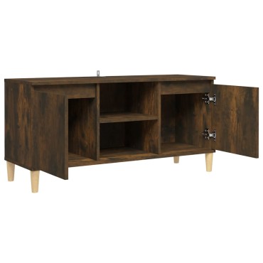 vidaXL Έπιπλο Τηλεόρασης Καπν. Δρυς 103,5x35x50cm Μασίφ Ξύλινα Πόδια