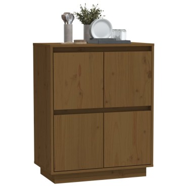 vidaXL Ντουλάπι Καφέ Μελί 60x34x75cm από Μασίφ Ξύλο Πεύκου 1 τεμ.