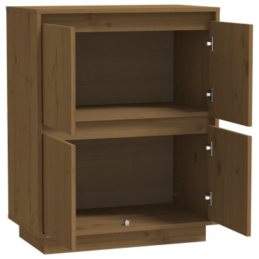 vidaXL Ντουλάπι Καφέ Μελί 60x34x75cm από Μασίφ Ξύλο Πεύκου 1 τεμ.