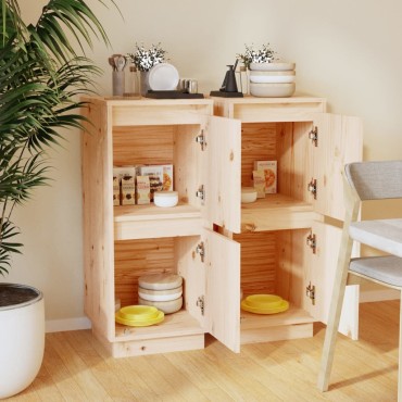 vidaXL Ντουλάπια 2 τεμ. 31,5x34x75cm από Μασίφ Ξύλο Πεύκου
