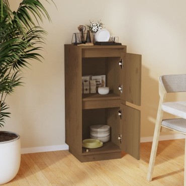 vidaXL Συρταριέρα Καφέ Μελί 31,5x34x75cm από Μασίφ Ξύλο Πεύκου 1 τεμ.