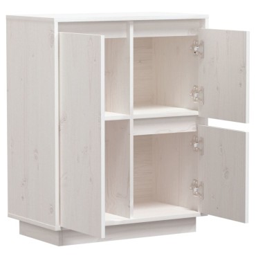 vidaXL Ντουλάπι Λευκό 60x34x75cm από Μασίφ Ξύλο Πεύκου 1 τεμ.