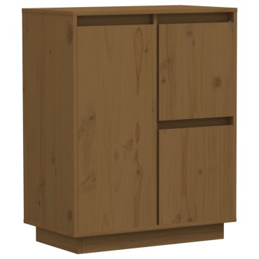 vidaXL Ντουλάπι Καφέ Μελί 60x34x75cm από Μασίφ Ξύλο Πεύκου 1 τεμ.