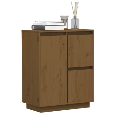 vidaXL Ντουλάπι Καφέ Μελί 60x34x75cm από Μασίφ Ξύλο Πεύκου 1 τεμ.