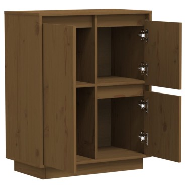 vidaXL Ντουλάπι Καφέ Μελί 60x34x75cm από Μασίφ Ξύλο Πεύκου 1 τεμ.