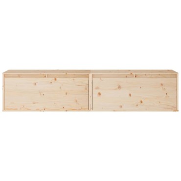 vidaXL Ντουλάπια Τοίχου 2 τεμ. 80x30x35cm από Μασίφ Ξύλο Πεύκου