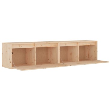 vidaXL Ντουλάπια Τοίχου 2 τεμ. 80x30x35cm από Μασίφ Ξύλο Πεύκου