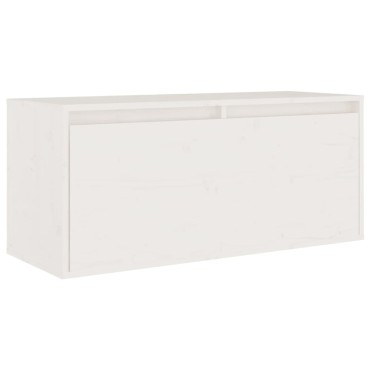 vidaXL Ντουλάπι Τοίχου Λευκό 80x30x35cm από Μασίφ Ξύλο Πεύκου 1 τεμ.