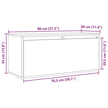 vidaXL Ντουλάπι Τοίχου Λευκό 80x30x35cm από Μασίφ Ξύλο Πεύκου 1 τεμ.