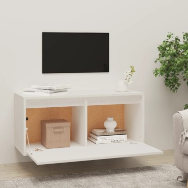 vidaXL Ντουλάπι Τοίχου Λευκό 80x30x35cm από Μασίφ Ξύλο Πεύκου 1 τεμ.
