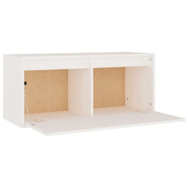 vidaXL Ντουλάπι Τοίχου Λευκό 80x30x35cm από Μασίφ Ξύλο Πεύκου 1 τεμ.