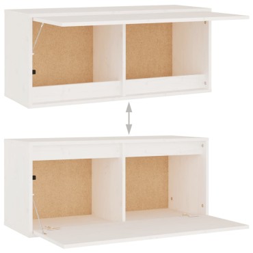 vidaXL Ντουλάπι Τοίχου Λευκό 80x30x35cm από Μασίφ Ξύλο Πεύκου 1 τεμ.