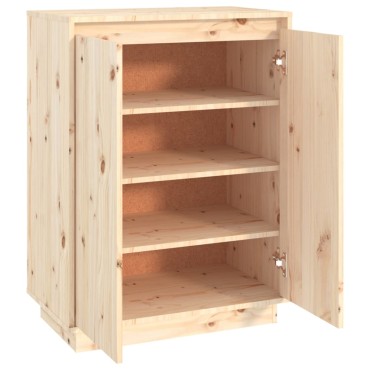 vidaXL Παπουτσοθήκη 60x35x80cm από Μασίφ Ξύλο Πεύκου