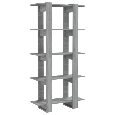 vidaXL Βιβλιοθήκη/Διαχωρ. Χώρου Γκρι Sonoma 80x30x160cm Επεξ. Ξύλο 1 τεμ.