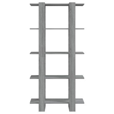 vidaXL Βιβλιοθήκη/Διαχωρ. Χώρου Γκρι Sonoma 80x30x160cm Επεξ. Ξύλο 1 τεμ.