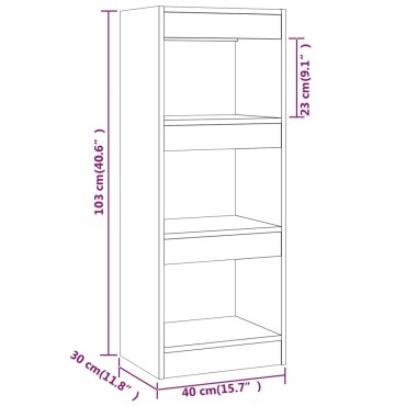 vidaXL Βιβλιοθήκη/Διαχωρ. Χώρου Καφέ Δρυς 40x30x103cm Επεξεργ. Ξύλο 1 τεμ.