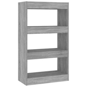 vidaXL Βιβλιοθήκη/Διαχωρ. Χώρου Γκρι Sonoma 60x30x103cm Επεξεργ. Ξύλο 1 τεμ.