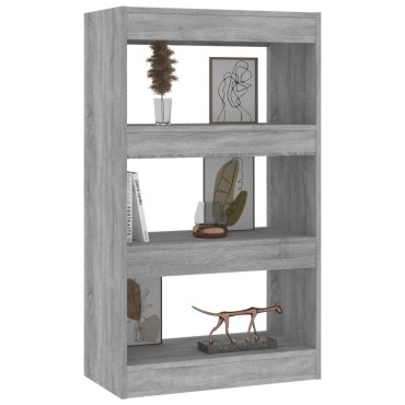 vidaXL Βιβλιοθήκη/Διαχωρ. Χώρου Γκρι Sonoma 60x30x103cm Επεξεργ. Ξύλο 1 τεμ.