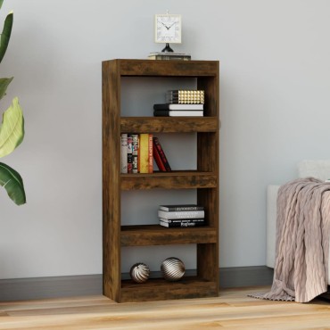 vidaXL Βιβλιοθήκη/Διαχωρ. Χώρου Καπνιστή Δρυς 60x30x135cm Επεξ. Ξύλο 1 τεμ.