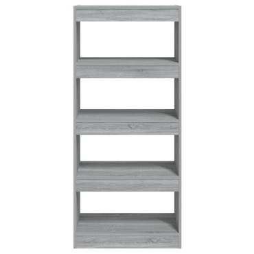 vidaXL Βιβλιοθήκη/Διαχωρ. Χώρου Γκρι Sonoma 60x30x135cm Επεξεργ. Ξύλο 1 τεμ.