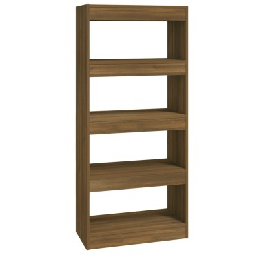 vidaXL Βιβλιοθήκη/Διαχωρ. Χώρου Καφέ Δρυς 60x30x135cm Επεξεργ. Ξύλο 1 τεμ.