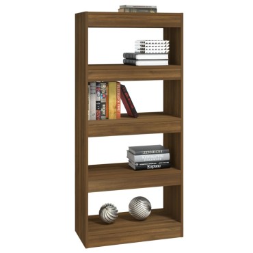 vidaXL Βιβλιοθήκη/Διαχωρ. Χώρου Καφέ Δρυς 60x30x135cm Επεξεργ. Ξύλο 1 τεμ.