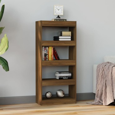 vidaXL Βιβλιοθήκη/Διαχωρ. Χώρου Καφέ Δρυς 60x30x135cm Επεξεργ. Ξύλο 1 τεμ.