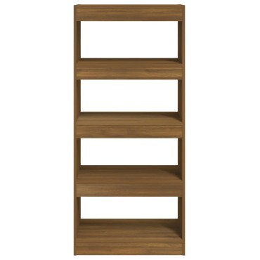 vidaXL Βιβλιοθήκη/Διαχωρ. Χώρου Καφέ Δρυς 60x30x135cm Επεξεργ. Ξύλο 1 τεμ.
