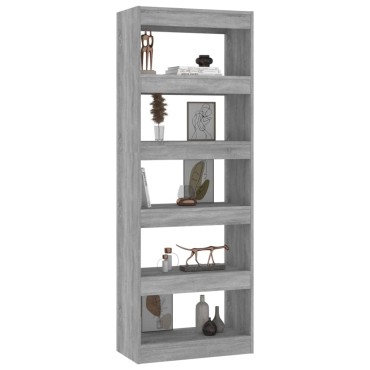 vidaXL Βιβλιοθήκη/Διαχωρ. Χώρου Γκρι Sonoma 60x30x166cm Επεξεργ. Ξύλο 1 τεμ.