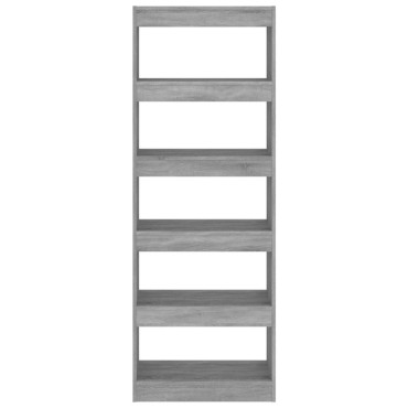 vidaXL Βιβλιοθήκη/Διαχωρ. Χώρου Γκρι Sonoma 60x30x166cm Επεξεργ. Ξύλο 1 τεμ.