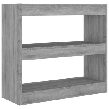 vidaXL Βιβλιοθήκη/Διαχωριστικό Χώρου Γκρι Sonoma 80x30x72cm 1 τεμ.
