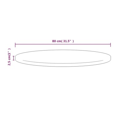 vidaXL Επιφάνεια Τραπεζιού 80x2,5cm από Μασίφ Ξύλο Πεύκου 1 τεμ.