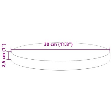 vidaXL Επιφάνεια Τραπεζιού Λευκή 30x2,5cm από Μασίφ Ξύλο Πεύκου 1 τεμ.