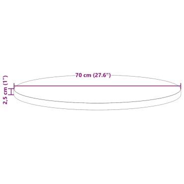 vidaXL Επιφάνεια Τραπεζιού Λευκή 70x2,5cm από Μασίφ Ξύλο Πεύκου 1 τεμ.