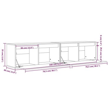 vidaXL Ντουλάπια Τοίχου 2 τεμ. Λευκά 80x30x35cm από Μασίφ Ξύλο Πεύκου