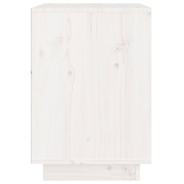 vidaXL Κομοδίνα 2 τεμ. Λευκά 40x35x50cm από Μασίφ Ξύλο Πεύκου