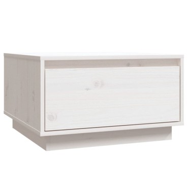 vidaXL Τραπεζάκι Σαλονιού Λευκό 55x56x32cm από Μασίφ Ξύλο Πεύκου 1 τεμ.