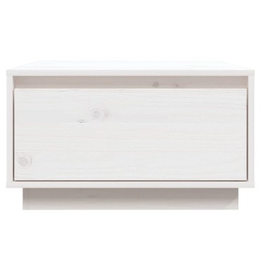vidaXL Τραπεζάκι Σαλονιού Λευκό 55x56x32cm από Μασίφ Ξύλο Πεύκου 1 τεμ.