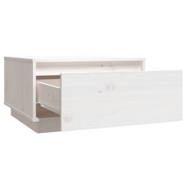 vidaXL Τραπεζάκι Σαλονιού Λευκό 55x56x32cm από Μασίφ Ξύλο Πεύκου 1 τεμ.