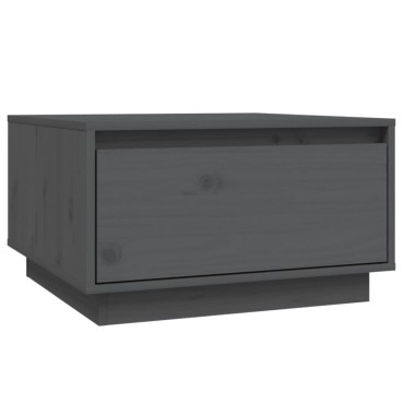 vidaXL Τραπεζάκι Σαλονιού Γκρι 55x56x32cm από Μασίφ Ξύλο Πεύκου 1 τεμ.