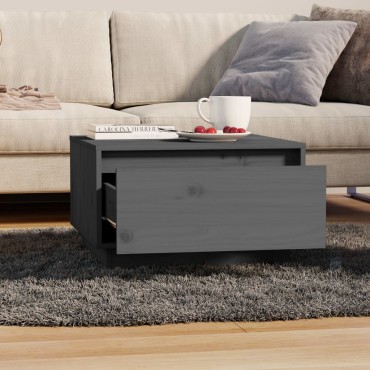 vidaXL Τραπεζάκι Σαλονιού Γκρι 55x56x32cm από Μασίφ Ξύλο Πεύκου 1 τεμ.