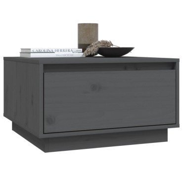 vidaXL Τραπεζάκι Σαλονιού Γκρι 55x56x32cm από Μασίφ Ξύλο Πεύκου 1 τεμ.