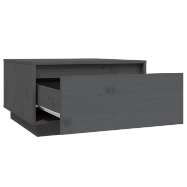 vidaXL Τραπεζάκι Σαλονιού Γκρι 55x56x32cm από Μασίφ Ξύλο Πεύκου 1 τεμ.