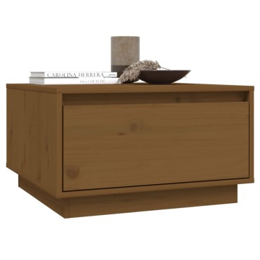 vidaXL Τραπεζάκι Σαλονιού Καφέ Μελί 55x56x32cm από Μασίφ Ξύλο Πεύκου 1 τεμ.