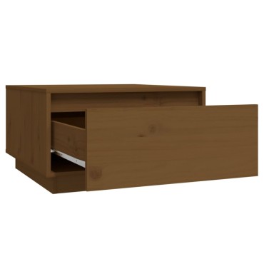 vidaXL Τραπεζάκι Σαλονιού Καφέ Μελί 55x56x32cm από Μασίφ Ξύλο Πεύκου 1 τεμ.