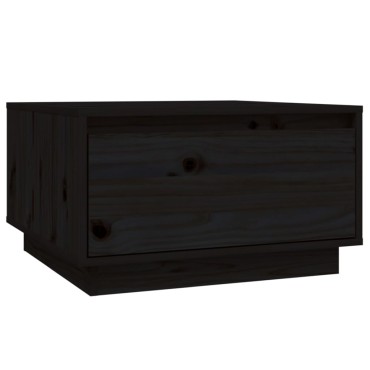 vidaXL Τραπεζάκι Σαλονιού Μαύρο 55x56x32cm από Μασίφ Ξύλο Πεύκου 1 τεμ.
