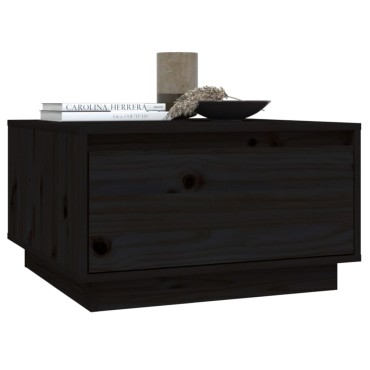 vidaXL Τραπεζάκι Σαλονιού Μαύρο 55x56x32cm από Μασίφ Ξύλο Πεύκου 1 τεμ.