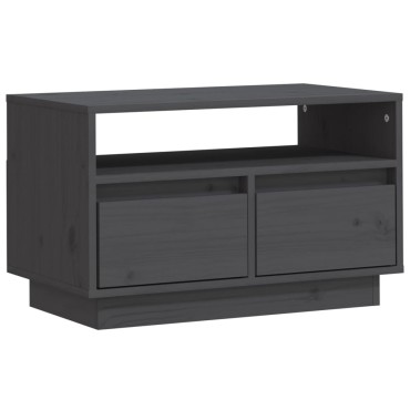 vidaXL Έπιπλο Τηλεόρασης Γκρι 60x35x37cm από Μασίφ Ξύλο Πεύκου