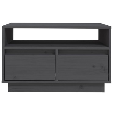 vidaXL Έπιπλο Τηλεόρασης Γκρι 60x35x37cm από Μασίφ Ξύλο Πεύκου