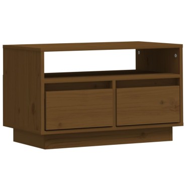 vidaXL Έπιπλο Τηλεόρασης Καφέ Μελί 60x35x37cm από Μασίφ Ξύλο Πεύκου